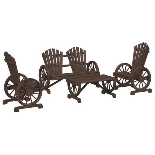 vidaXL Σαλόνι Κήπου Σετ 4 Τεμαχίων από Μασίφ Ξύλο Ελάτης