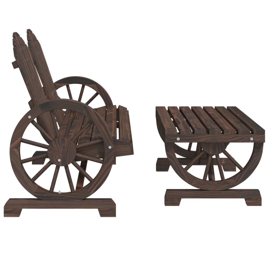 vidaXL Σαλόνι Κήπου Σετ 4 Τεμαχίων από Μασίφ Ξύλο Ελάτης