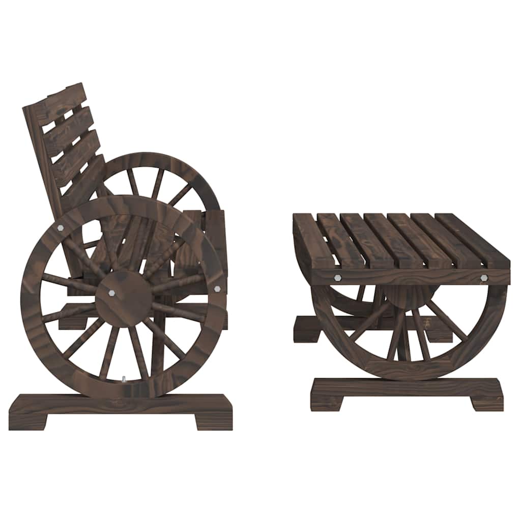 vidaXL Σαλόνι Κήπου Σετ 4 Τεμαχίων από Μασίφ Ξύλο Ελάτης