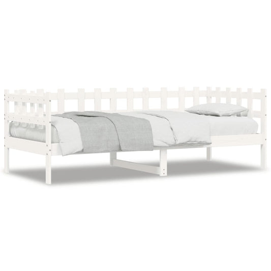 vidaXL Καναπές Κρεβάτι Χωρίς Στρώμα Λευκό 90x200 εκ. Μασίφ Ξύλο Πεύκου