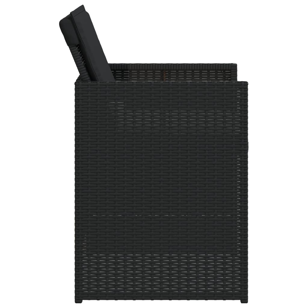 vidaXL Καρέκλες Κήπου 4 τεμ. Μαύρες από Συνθετικό Ρατάν με Μαξιλάρια