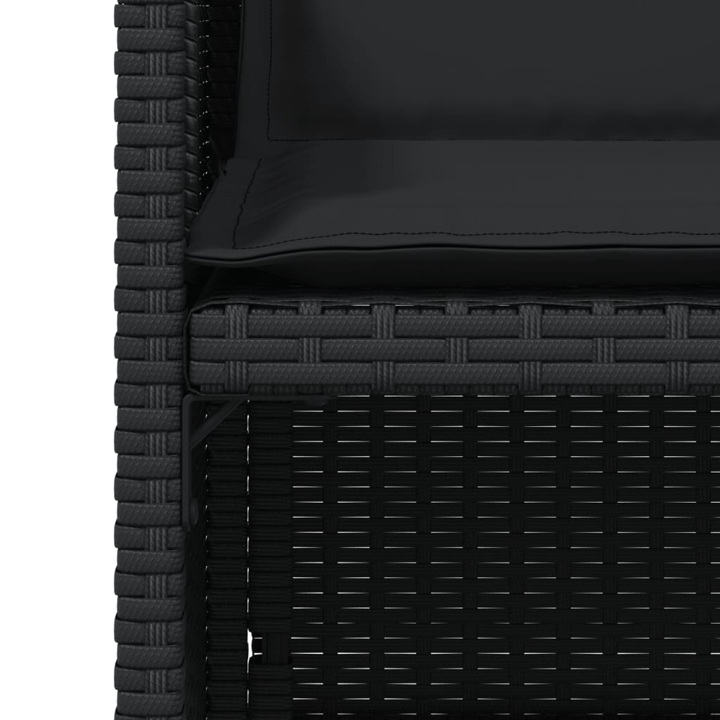 vidaXL Καρέκλες Κήπου 4 τεμ. Μαύρες από Συνθετικό Ρατάν με Μαξιλάρια