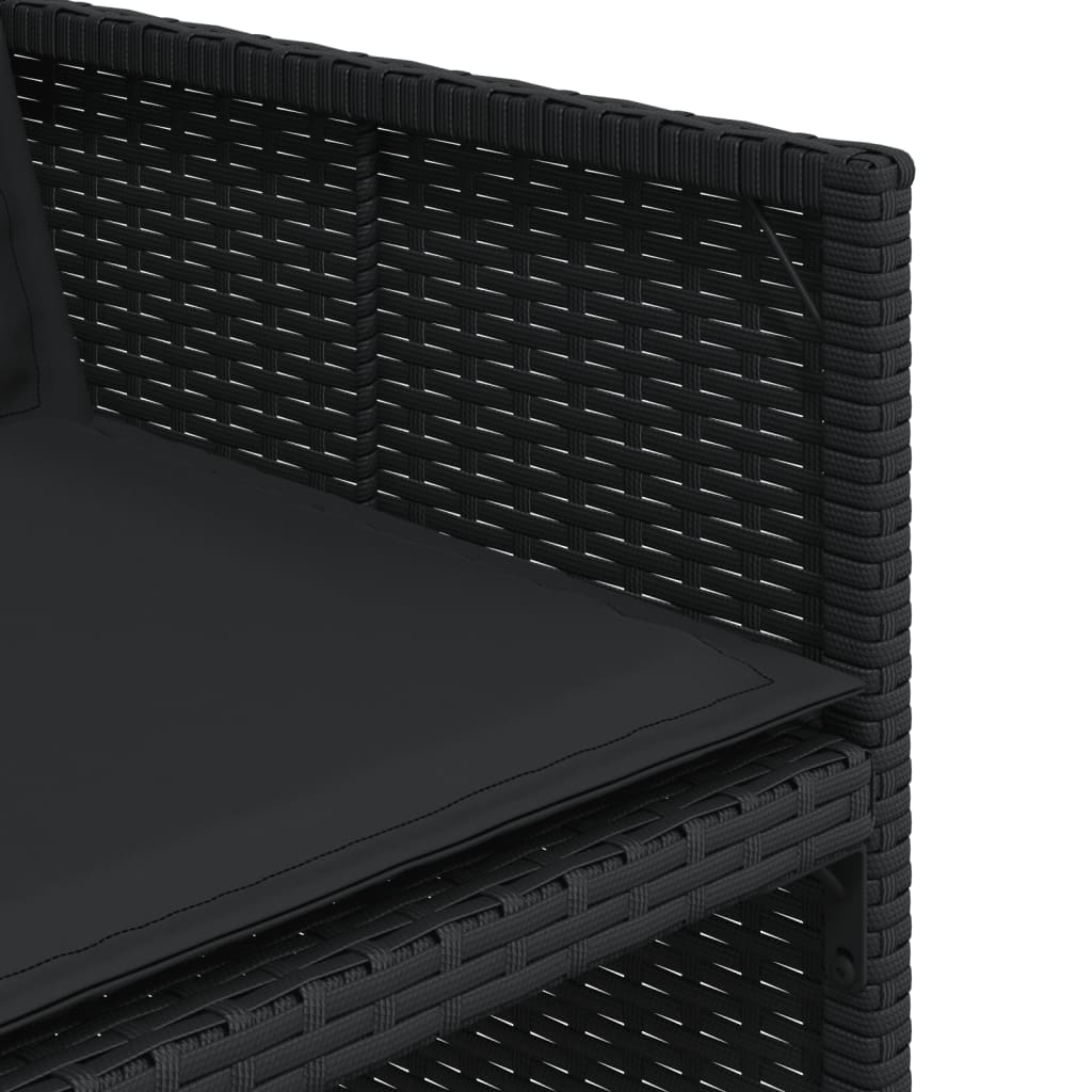 vidaXL Καρέκλες Κήπου 4 τεμ. Μαύρες από Συνθετικό Ρατάν με Μαξιλάρια