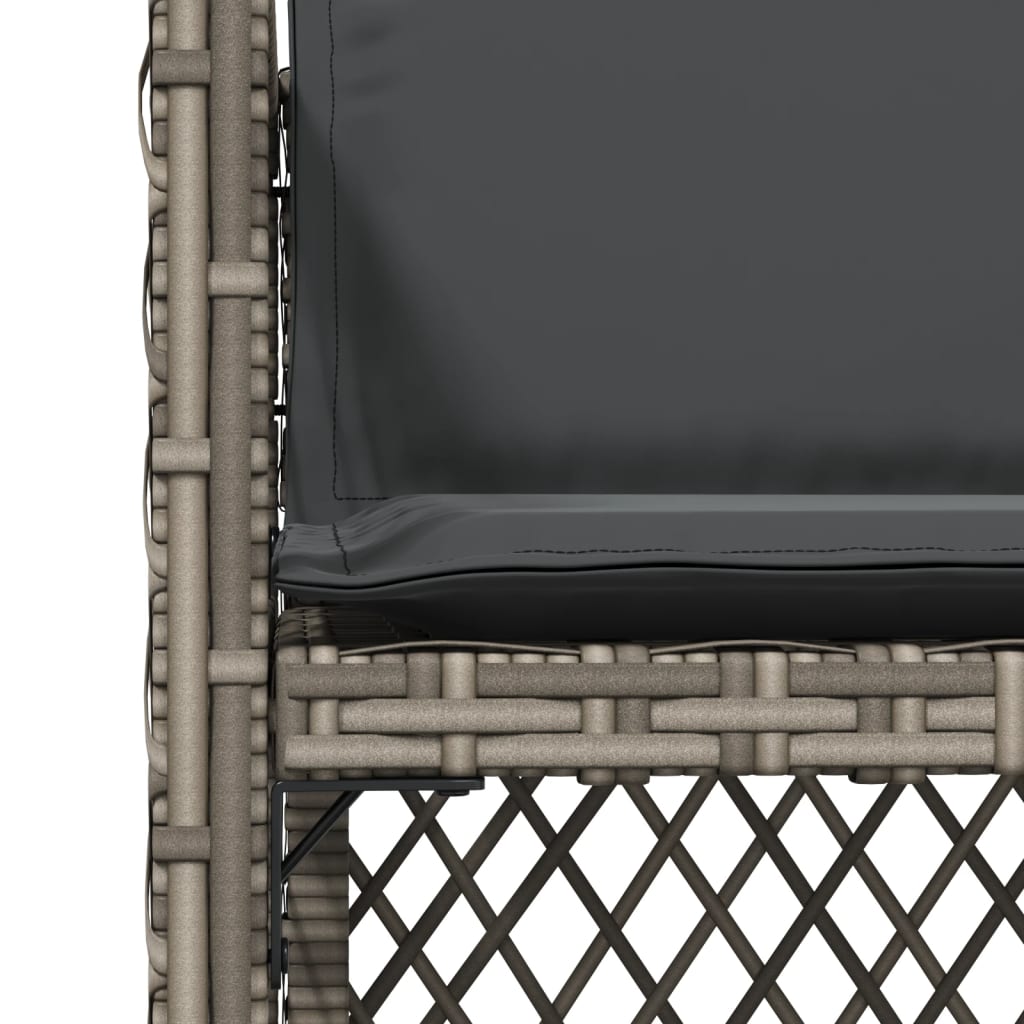vidaXL Καρέκλες Κήπου 4 τεμ. Γκρι από Συνθετικό Ρατάν με Μαξιλάρια