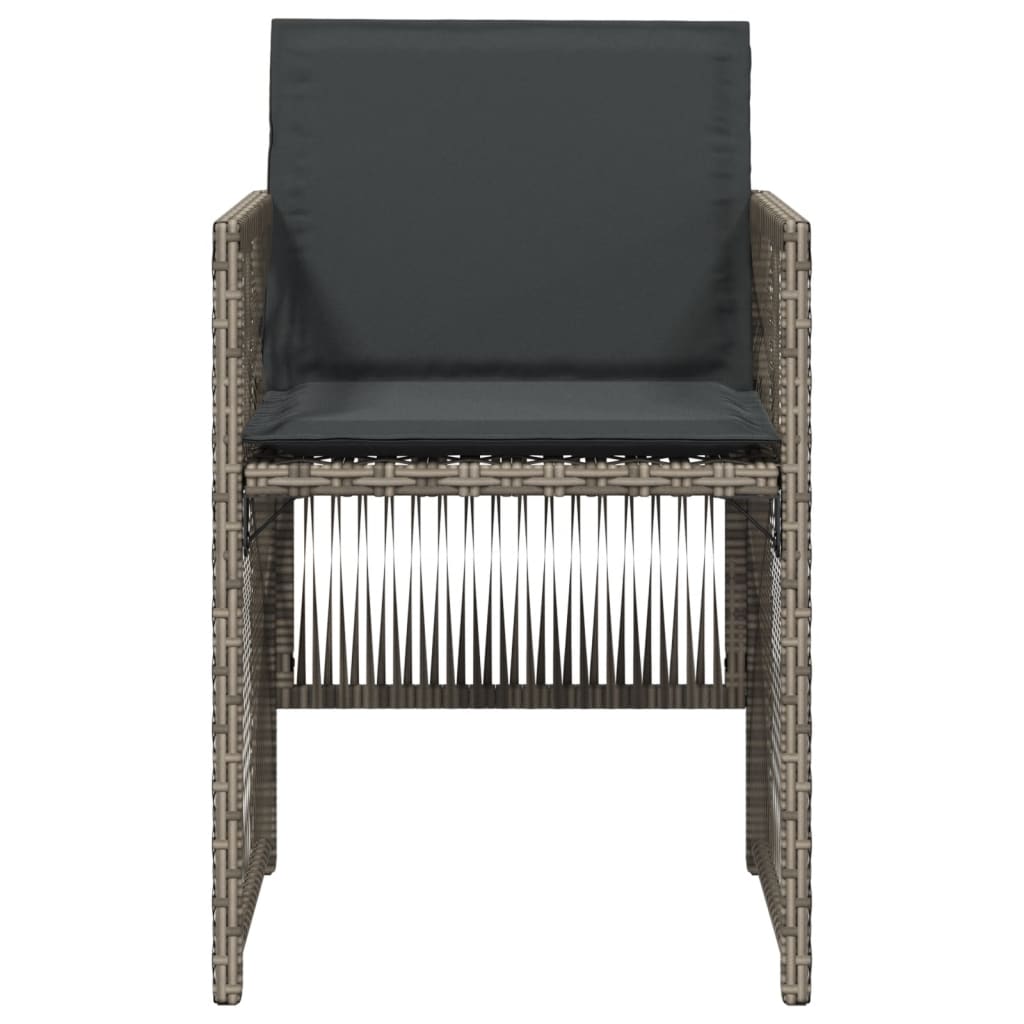 vidaXL Καρέκλες Κήπου 4 τεμ. Γκρι από Συνθετικό Ρατάν με Μαξιλάρια