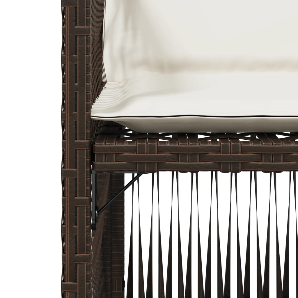 vidaXL Καρέκλες Κήπου 4 τεμ. Καφέ Συνθ. Ρατάν Μαξιλάρια