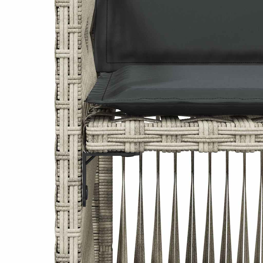 vidaXL Καρέκλες Κήπου 4 τεμ. Αν. Γκρι από Συνθετικό Ρατάν με Μαξιλάρια