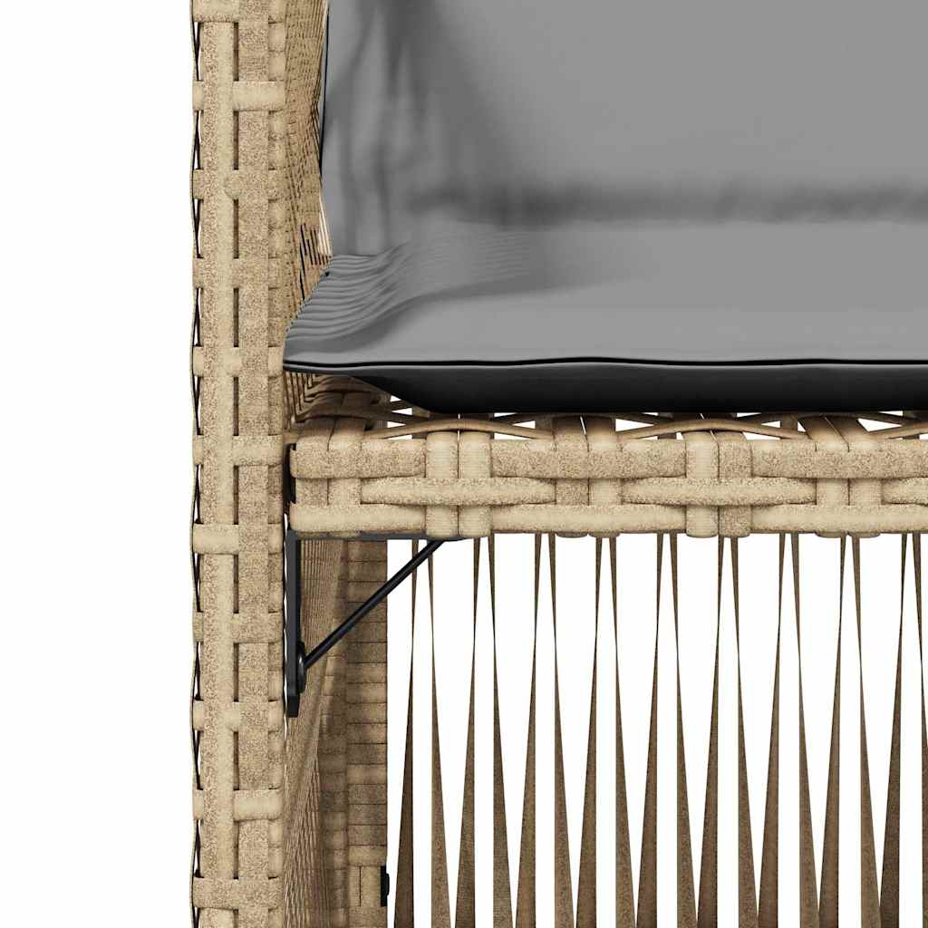 vidaXL Καρέκλες Κήπου 4 τεμ. Μικτό Μπεζ Συνθετικό Ρατάν με Μαξιλάρια