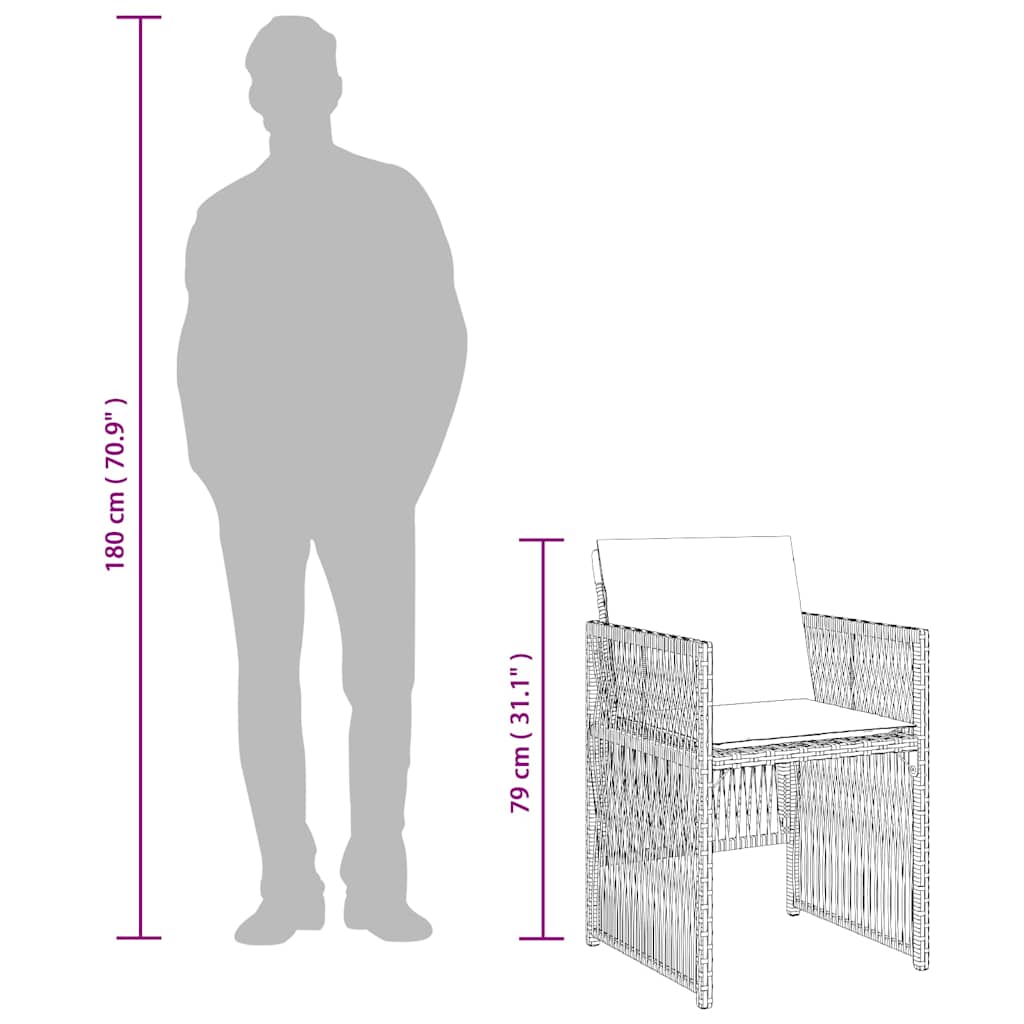 vidaXL Καρέκλες Κήπου 4 τεμ. Μικτό Μπεζ Συνθετικό Ρατάν με Μαξιλάρια