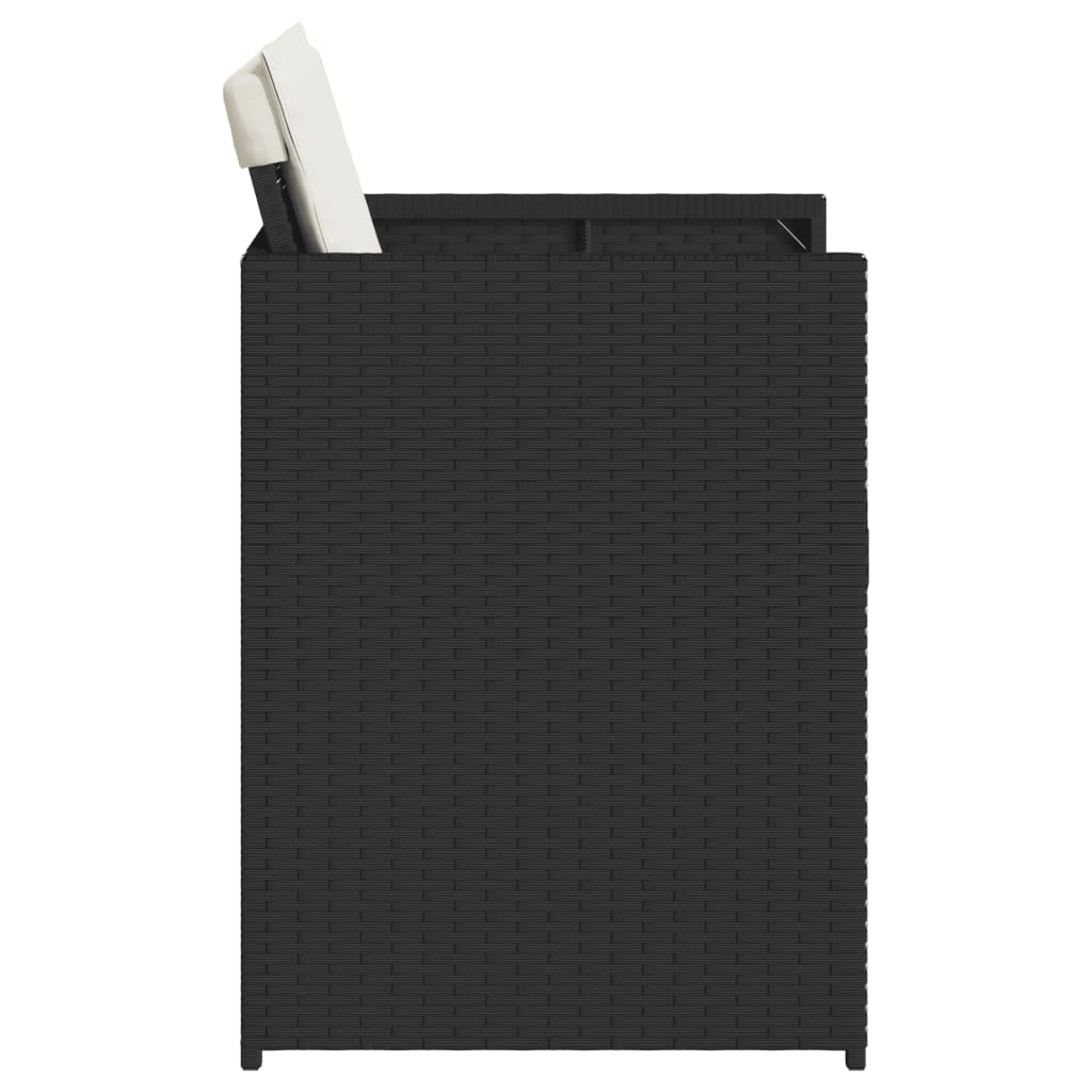 vidaXL Καρέκλες Κήπου 4 τεμ. Μαύρες από Συνθετικό Ρατάν με Μαξιλάρια