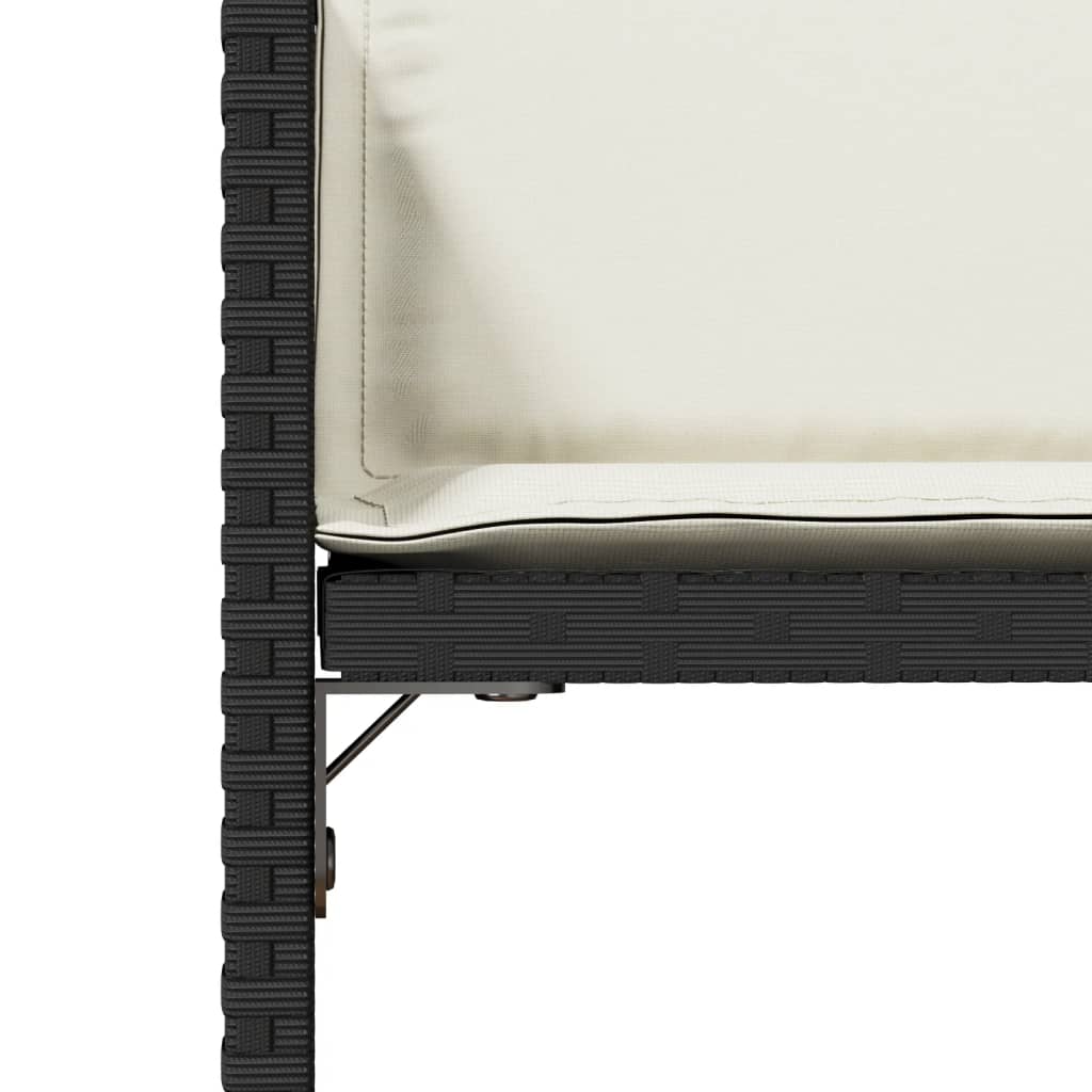 vidaXL Καρέκλες Κήπου 4 τεμ. Μαύρες από Συνθετικό Ρατάν με Μαξιλάρια