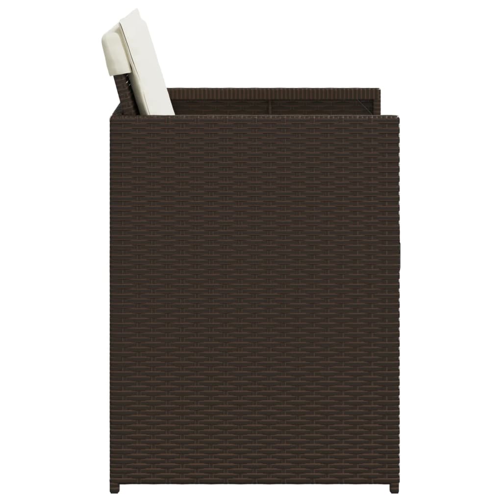 vidaXL Καρέκλες Κήπου 4 τεμ. Καφέ Συνθ. Ρατάν Μαξιλάρια