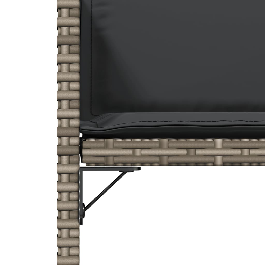 vidaXL Καρέκλες Κήπου 4 τεμ. Γκρι από Συνθετικό Ρατάν με Μαξιλάρια
