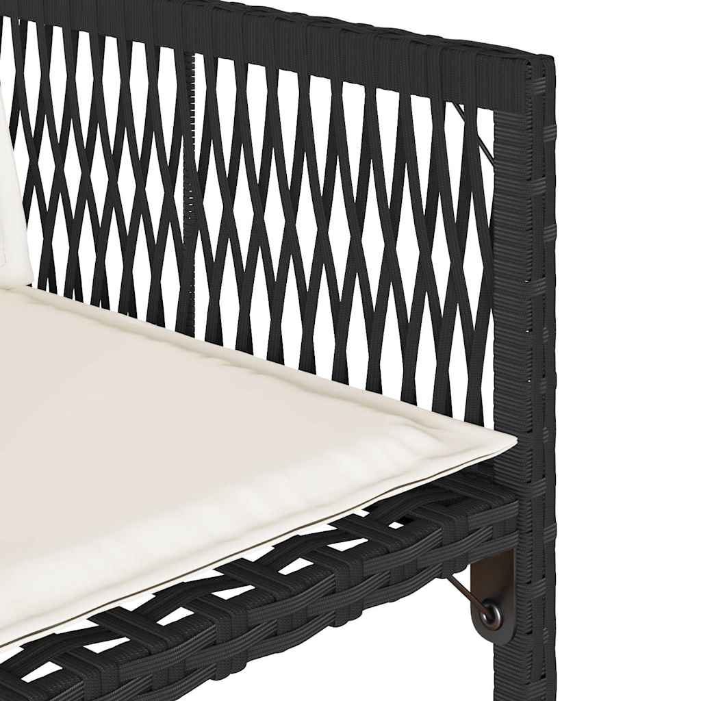 vidaXL Καρέκλες Κήπου 4 τεμ. Μαύρες από Συνθετικό Ρατάν με Μαξιλάρια