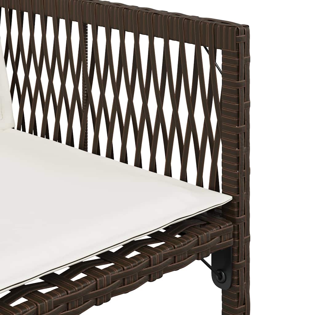 vidaXL Καρέκλες Κήπου 4 τεμ. Καφέ Συνθ. Ρατάν Μαξιλάρια