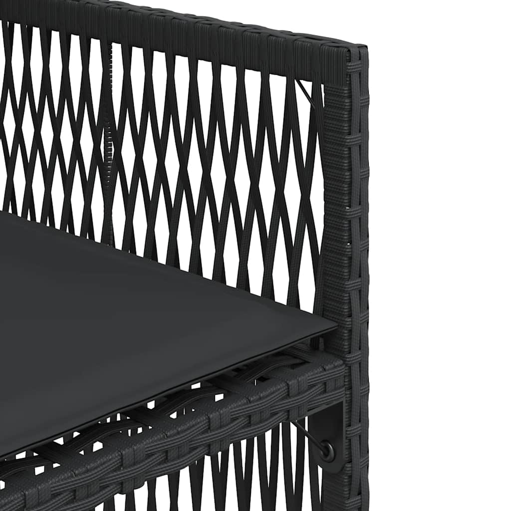 vidaXL Καρέκλες Κήπου 4 τεμ. Μαύρες από Συνθετικό Ρατάν με Μαξιλάρια