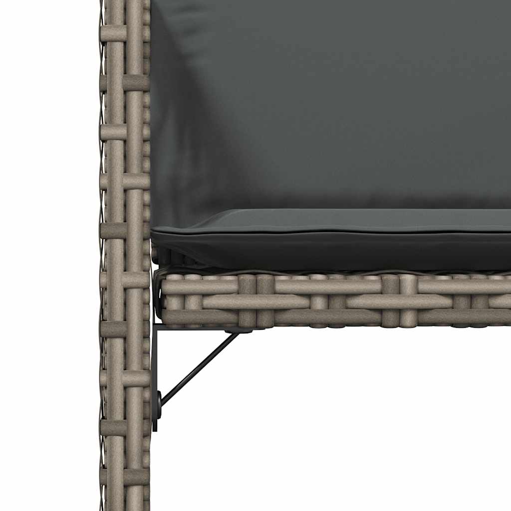 vidaXL Καρέκλες Κήπου 4 τεμ. Γκρι από Συνθετικό Ρατάν με Μαξιλάρια