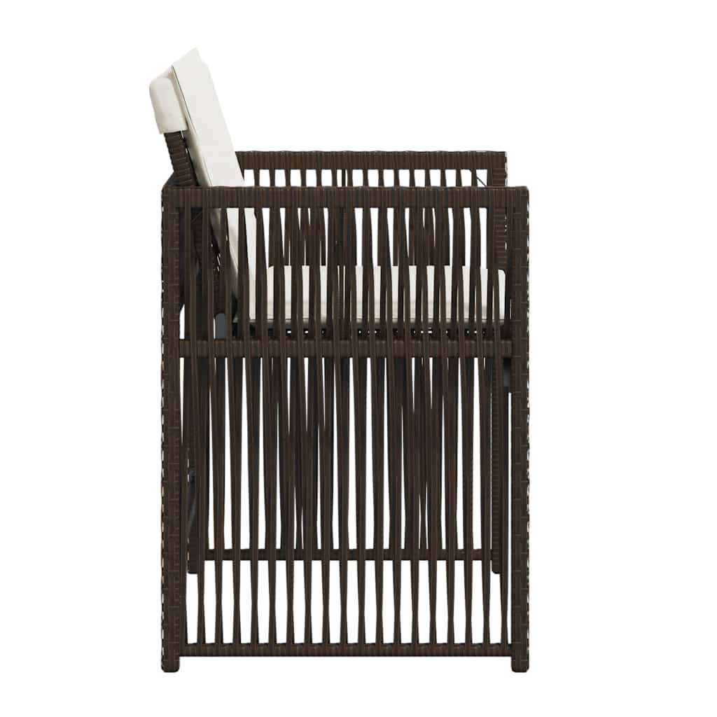 vidaXL Καρέκλες Κήπου 4 τεμ. Καφέ Συνθ. Ρατάν Μαξιλάρια