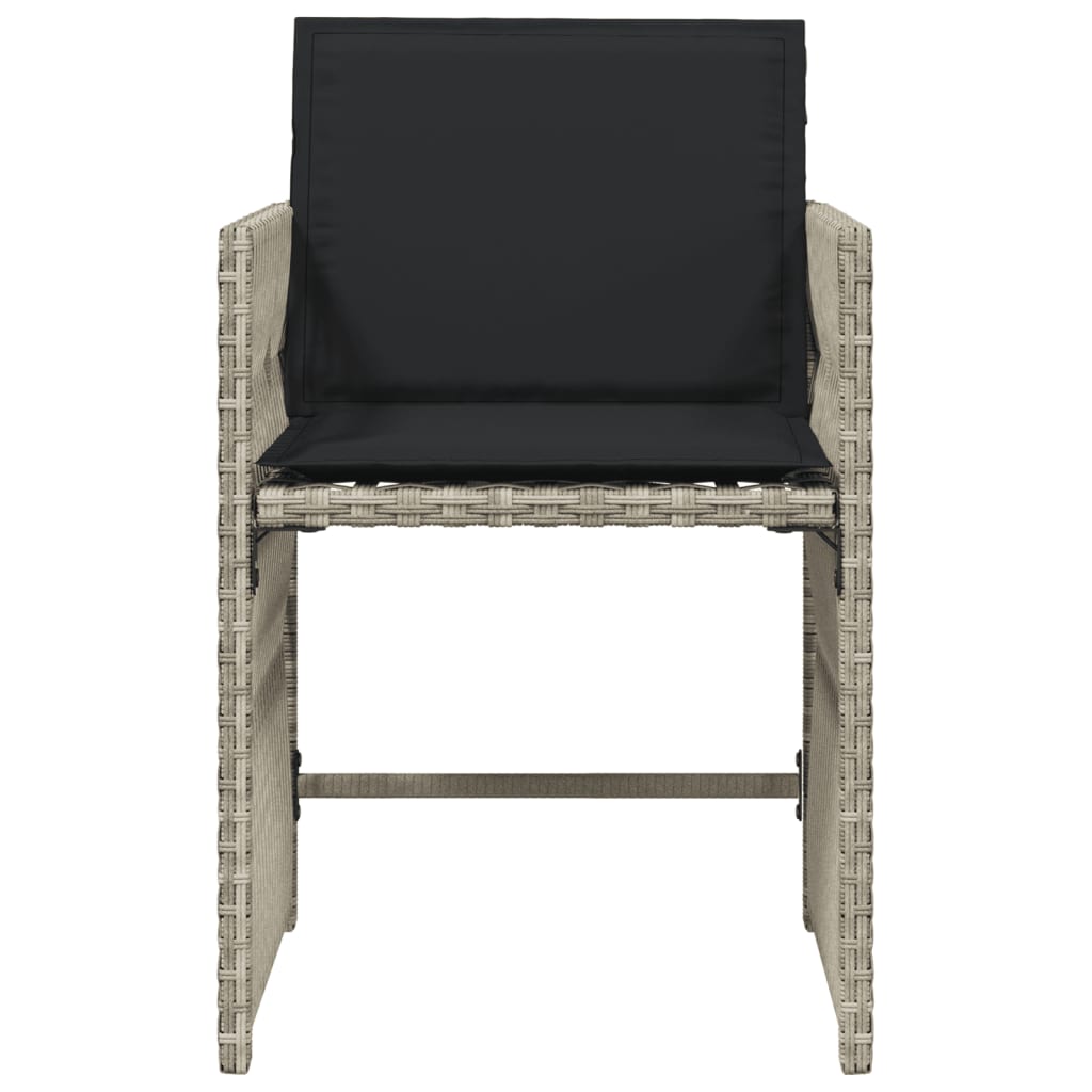 vidaXL Καρέκλες Κήπου 4 τεμ. Αν. Γκρι από Συνθετικό Ρατάν με Μαξιλάρια