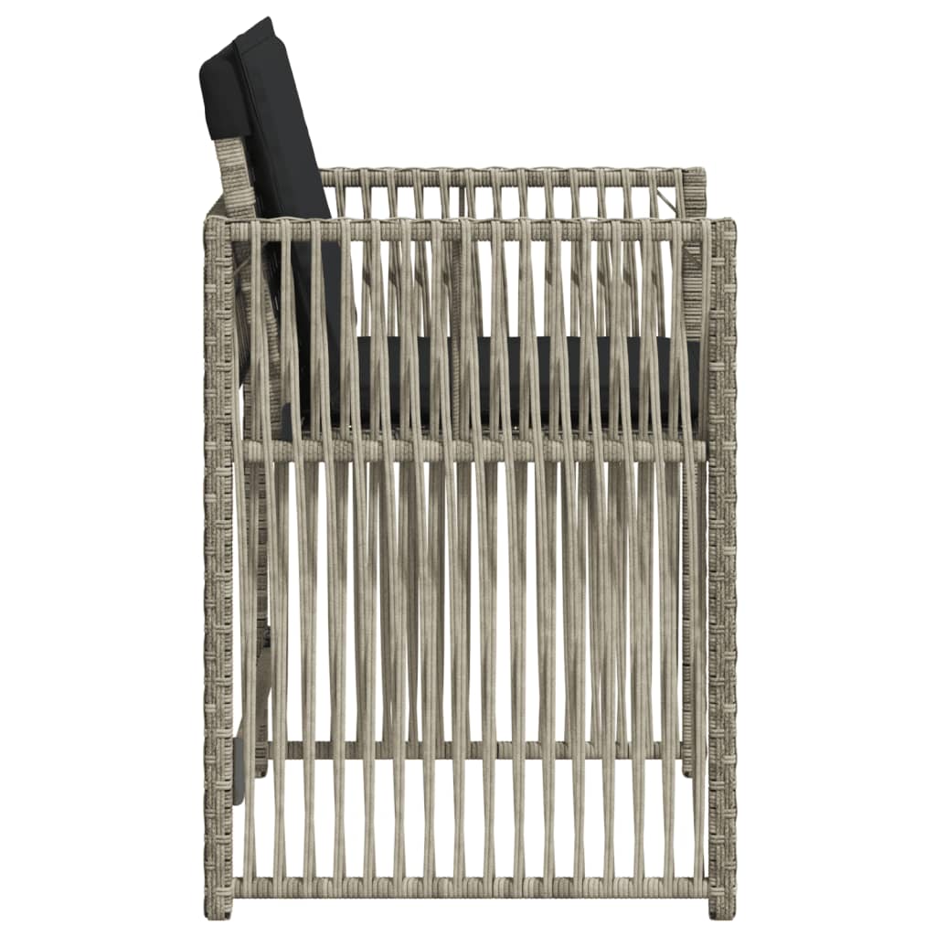 vidaXL Καρέκλες Κήπου 4 τεμ. Αν. Γκρι από Συνθετικό Ρατάν με Μαξιλάρια