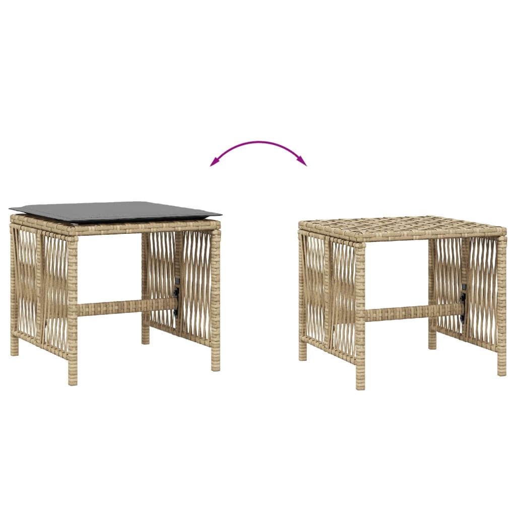 vidaXL Σκαμπό Κήπου 4 τεμ Μικτό Μπεζ 41x41x36 εκ Συνθ. Ρατάν+Μαξιλάρια