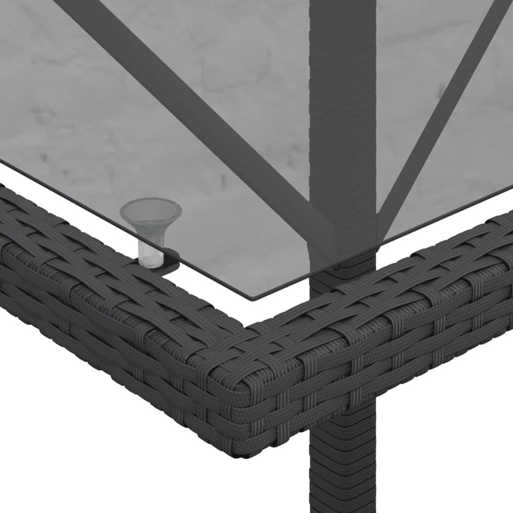 vidaXL Σετ Επίπλων Bistro 3 τεμ. Μαύρο Συνθετ. Ρατάν με Μαξιλάρια