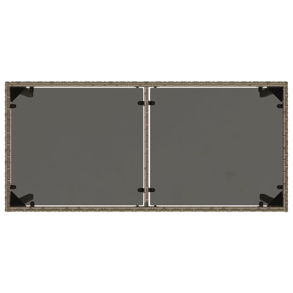 vidaXL Τραπέζι Κήπου με Γυάλινη Επιφάνεια Γκρι 115x54x74 εκ Συνθ.Ρατάν