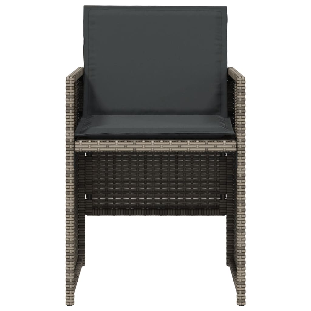 vidaXL Σετ Τραπεζαρίας Κήπου 5 τεμ. Γκρι Συνθ. Ρατάν με Μαξιλάρια