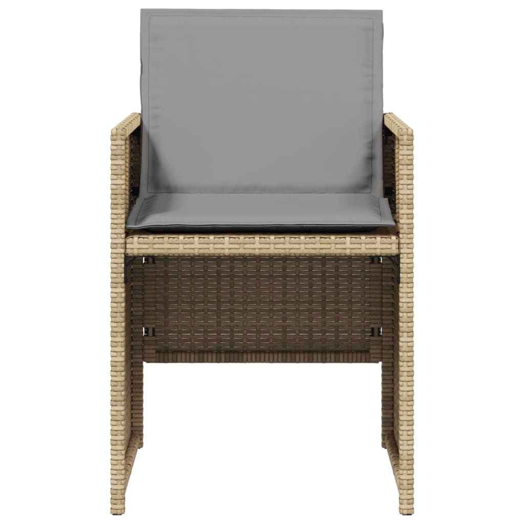 vidaXL Σετ Τραπεζαρίας Κήπου 5 τεμ. Μικτό Μπεζ Συνθ. Ρατάν & Μαξιλάρια