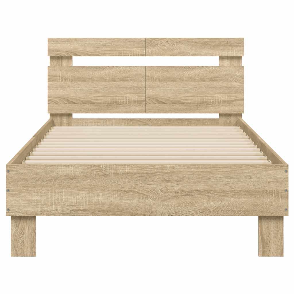 vidaXL Πλαίσιο Κρεβατιού με Κεφαλάρι Sonoma Δρυς 100x200εκ. Επεξ. Ξύλο