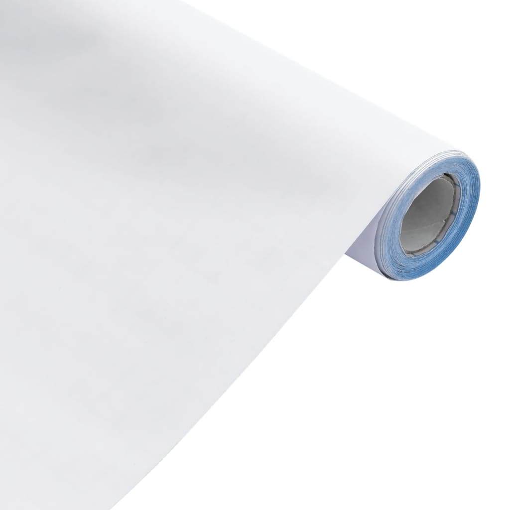 vidaXL Αυτοκόλλητο Επίπλων Ματ Λευκό 90x500 εκ. PVC
