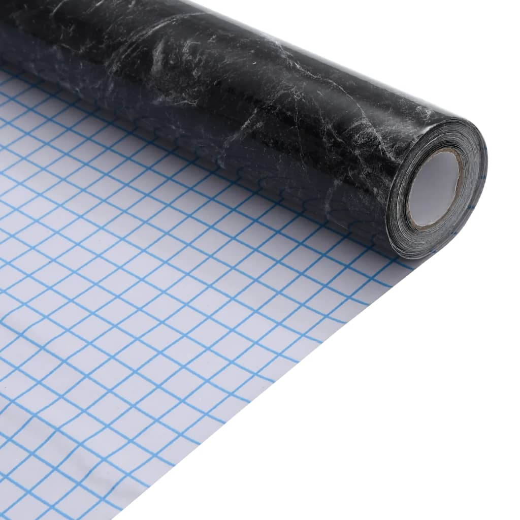 vidaXL Αυτοκόλλητο Επίπλων Μάρμαρο Μαύρο 90 x 500 εκ. από PVC