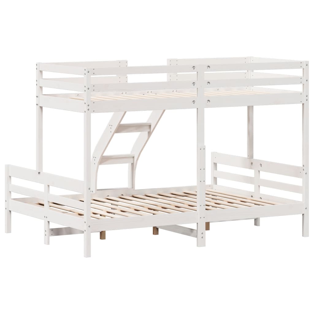 vidaXL Κουκέτα 80x200/140x200 εκ. Λευκό από Μασίφ Ξύλο Πεύκου
