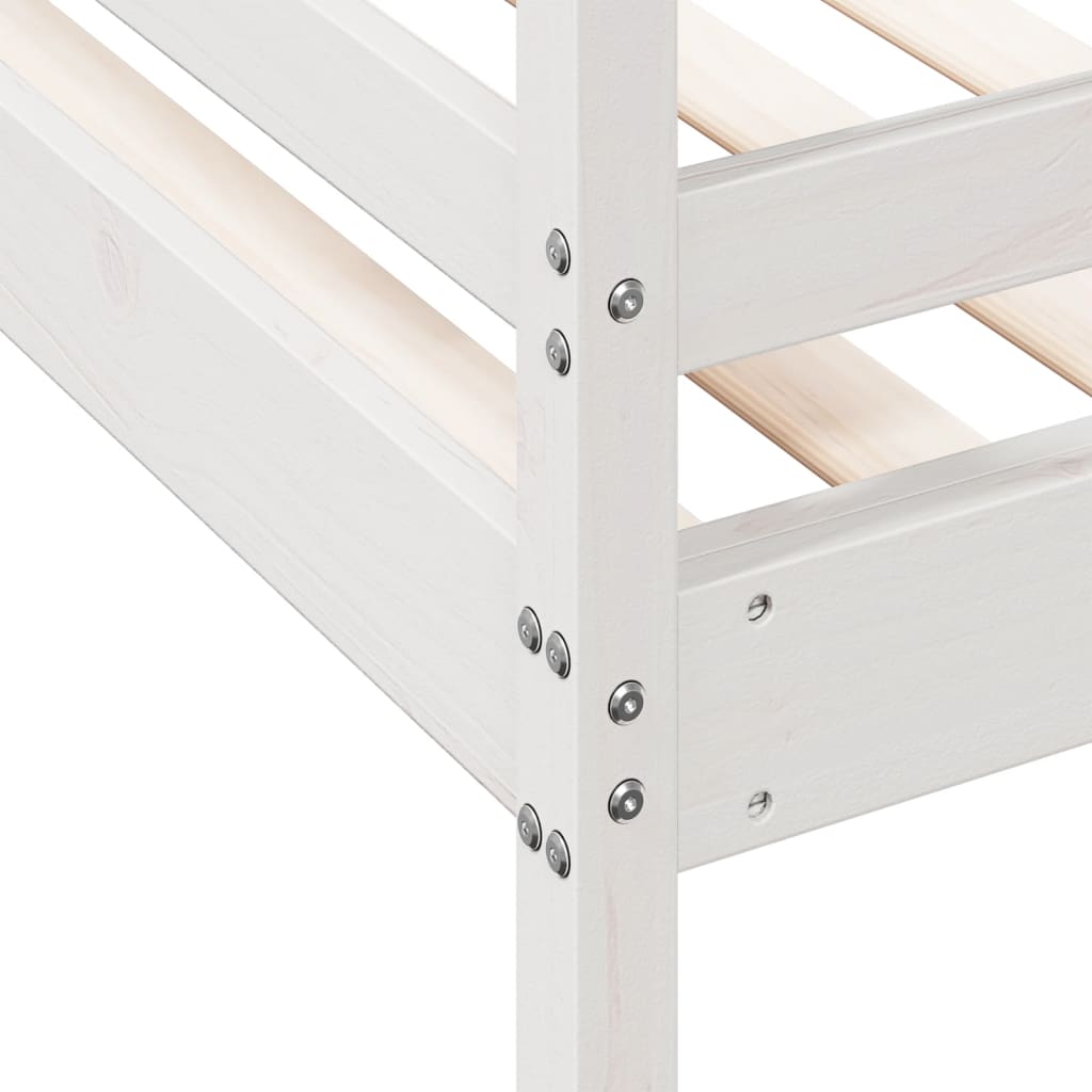 vidaXL Κουκέτα 80x200/140x200 εκ. Λευκό από Μασίφ Ξύλο Πεύκου