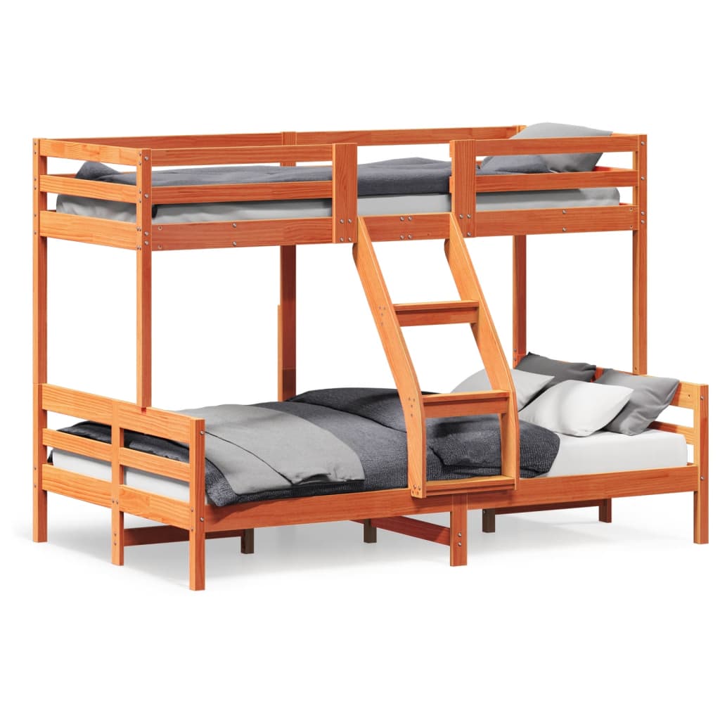 vidaXL Κουκέτα 90x200/120x200 εκ. Καφέ Κεριού από Μασίφ Ξύλο Πεύκου