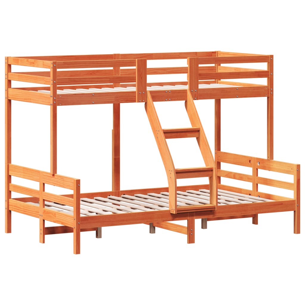 vidaXL Κουκέτα 90x200/120x200 εκ. Καφέ Κεριού από Μασίφ Ξύλο Πεύκου