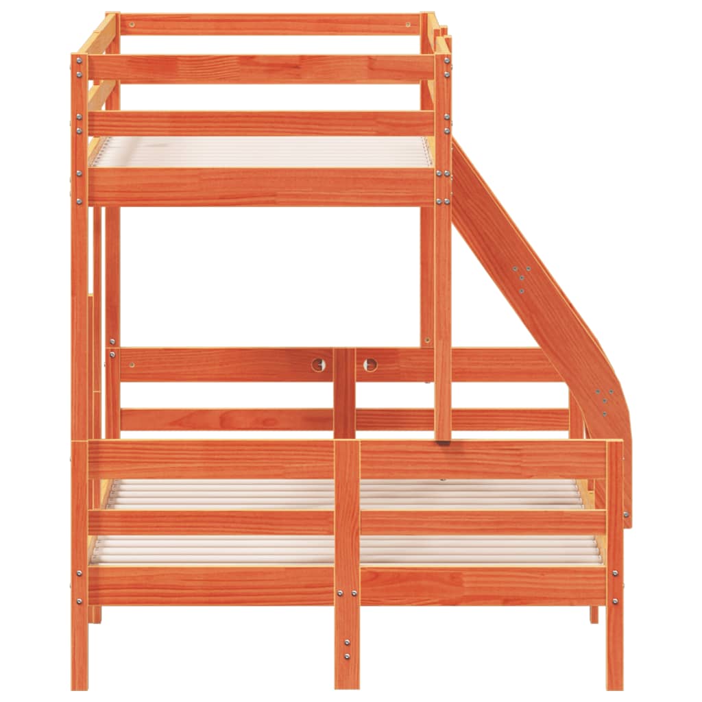 vidaXL Κουκέτα 90x200/120x200 εκ. Καφέ Κεριού από Μασίφ Ξύλο Πεύκου