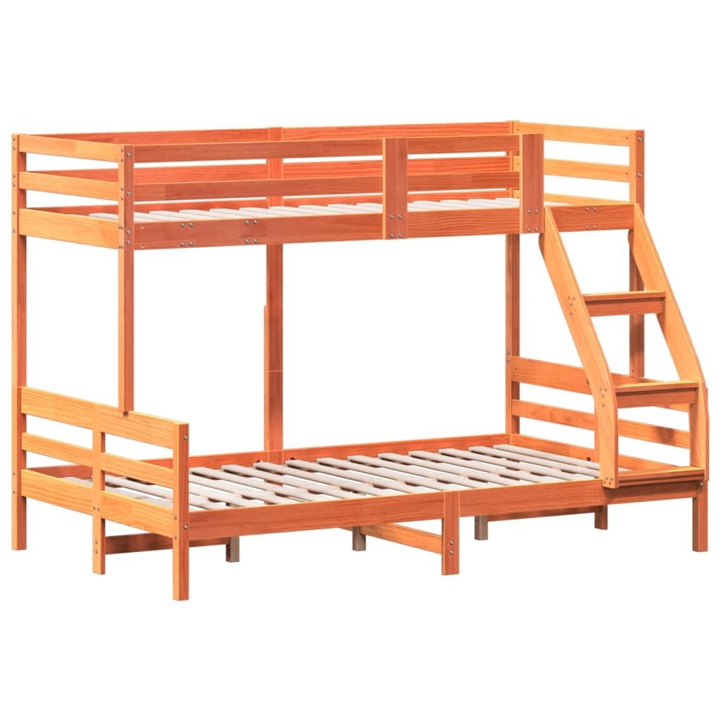vidaXL Κουκέτα 80x200/120x200 εκ. Καφέ Κεριού από Μασίφ Ξύλο Πεύκου