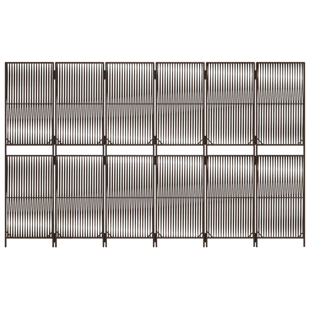 vidaXL Διαχωριστικό Δωματίου 6 Πάνελ Καφέ από Συνθετικό Ρατάν