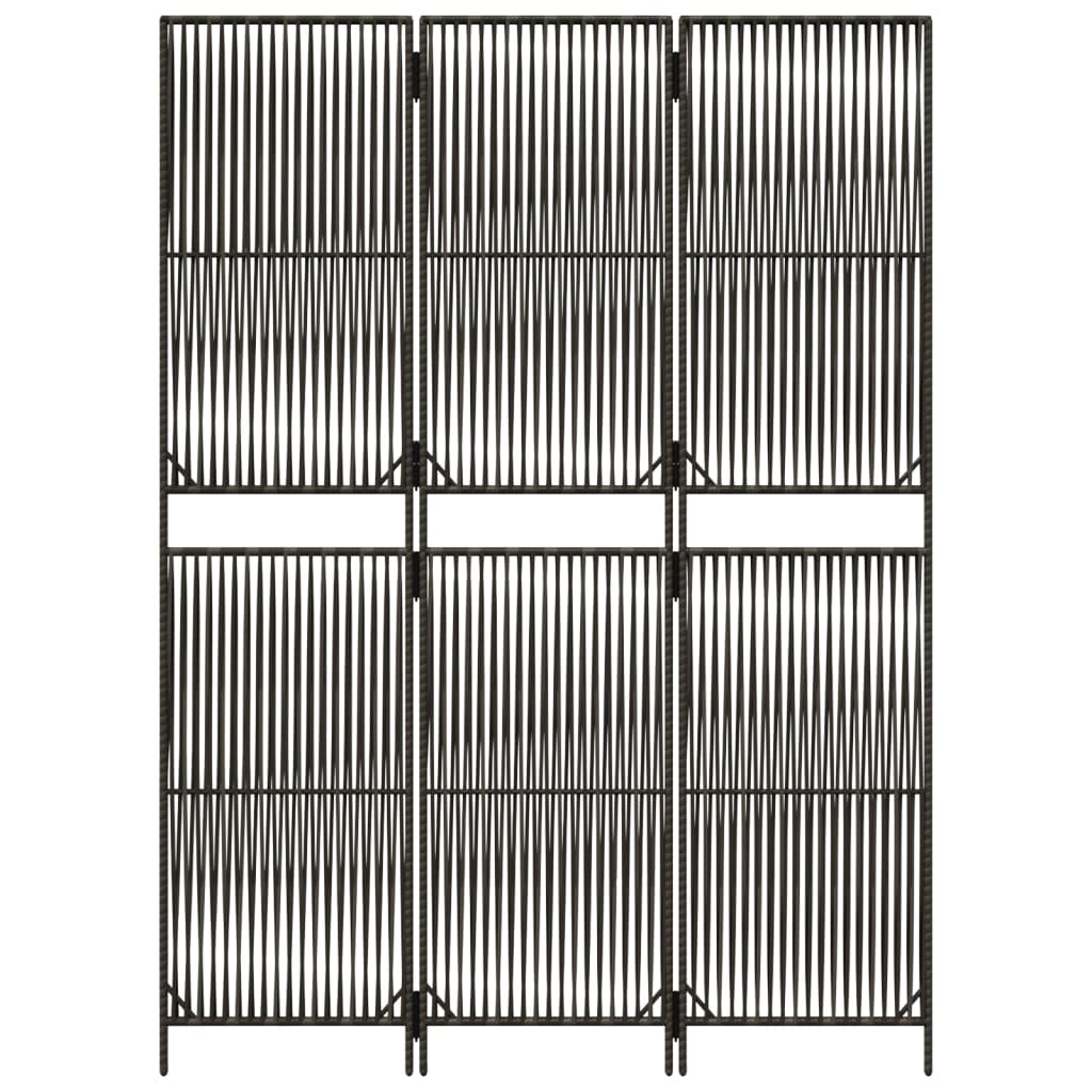 vidaXL Διαχωριστικό Δωματίου 3 Πάνελ Γκρι από Συνθετικό Ρατάν