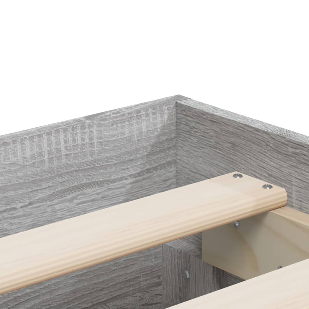 vidaXL Πλαίσιο Κρεβατιού με συρτάρια Γκρι sonoma 180x200εκ. Επεξ. Ξύλο