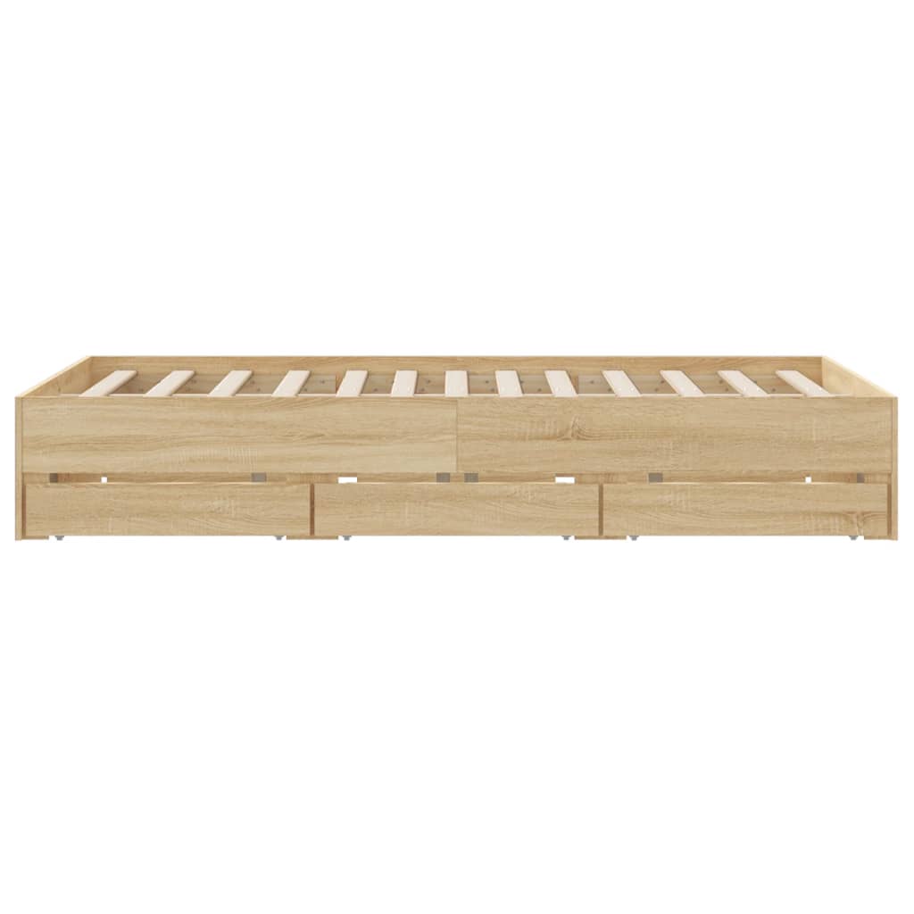 vidaXL Πλαίσιο Κρεβατιού με συρτάρια Sonoma Δρυς 140x200εκ. Επεξ. Ξύλο