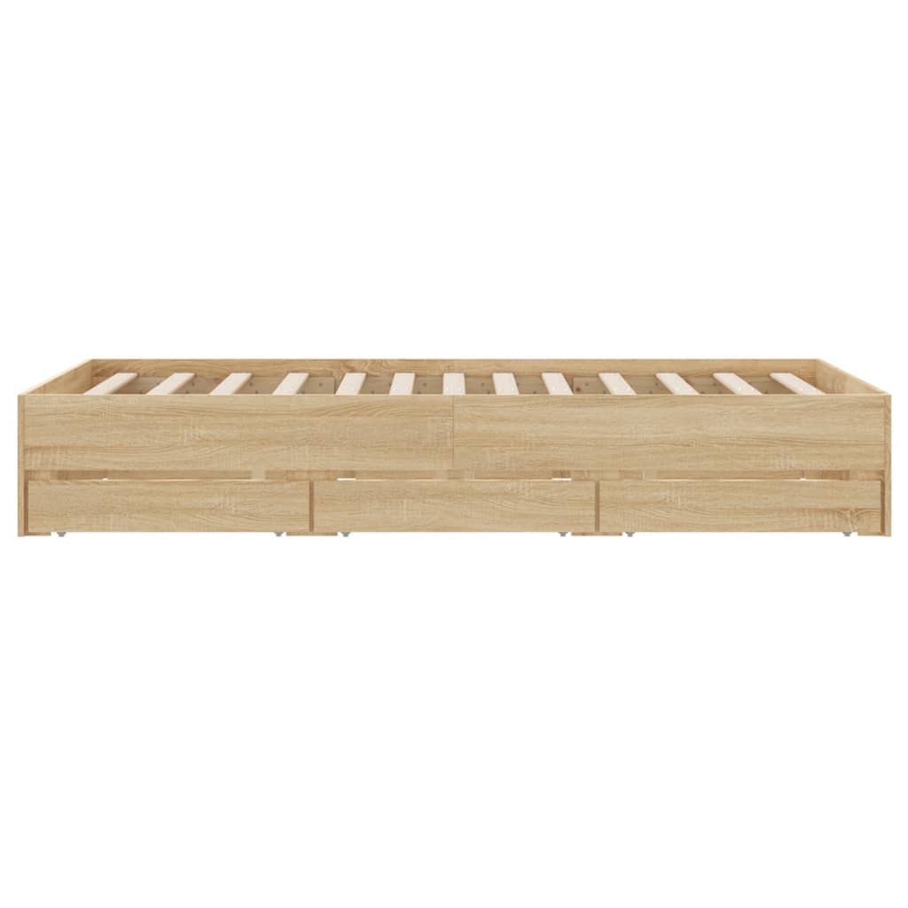vidaXL Πλαίσιο Κρεβατιού με συρτάρια Sonoma Δρυς 120x200εκ. Επεξ. Ξύλο