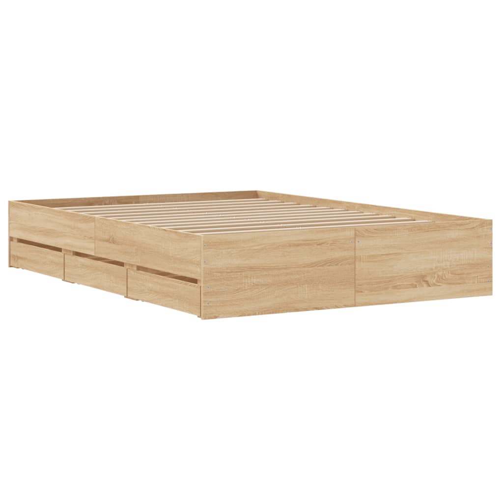 vidaXL Πλαίσιο Κρεβατιού με συρτάρια Sonoma Δρυς 120x200εκ. Επεξ. Ξύλο