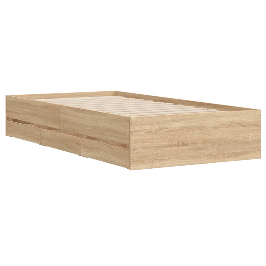 vidaXL Πλαίσιο Κρεβατιού με συρτάρια Sonoma Δρυς 100x200εκ. Επεξ. Ξύλο