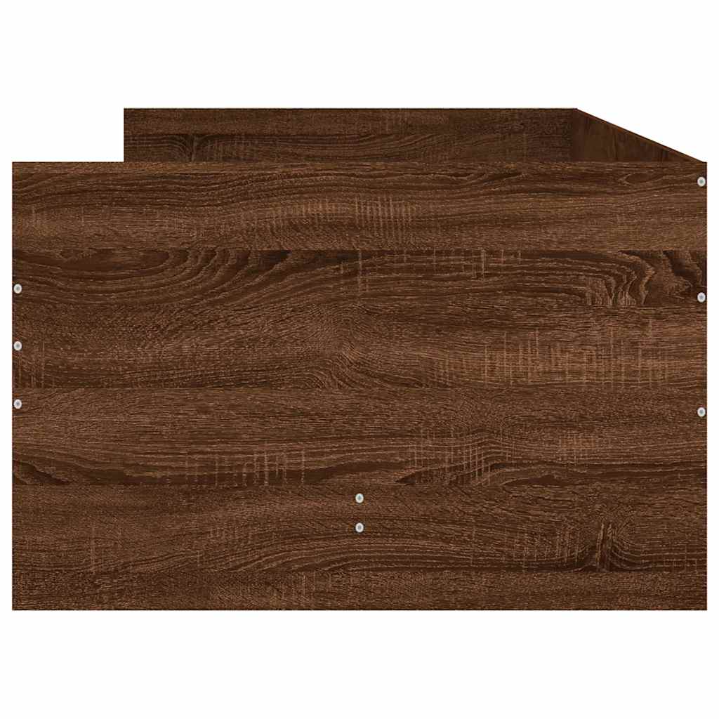 vidaXL Πλαίσιο Κρεβατιού με Συρτάρια Καφέ Δρυς 90 x 190 εκ.