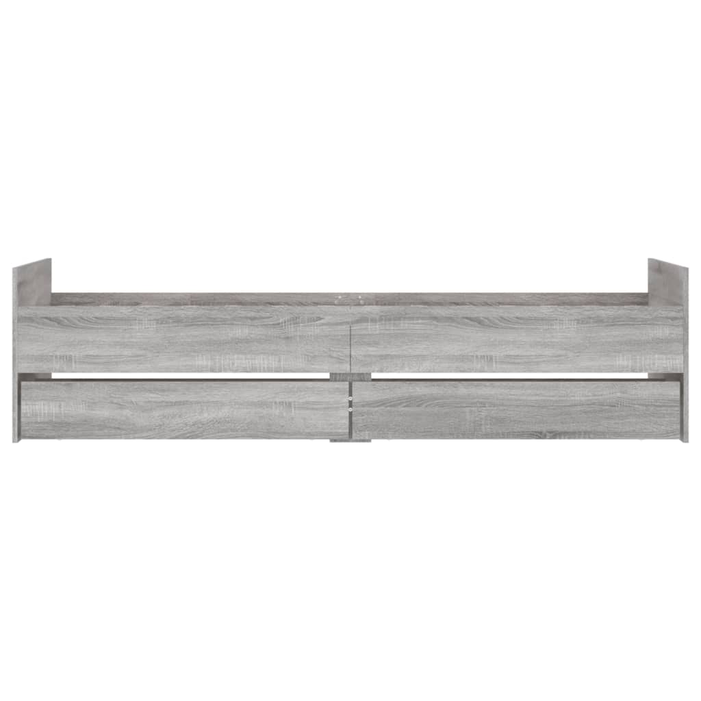 vidaXL Πλαίσιο Κρεβατιού Με Συρτάρια Γκρι Sonoma 75x190εκ Small Single