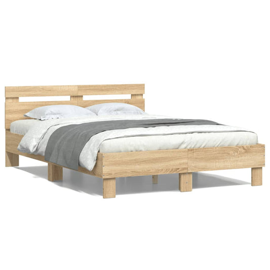 vidaXL Πλαίσιο Κρεβατιού με Κεφαλάρι Sonoma Δρυς 120x200εκ. Επεξ. Ξύλο