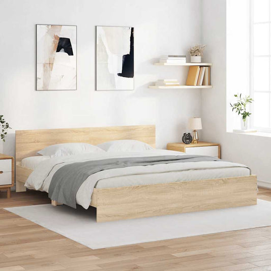 vidaXL Πλαίσιο Κρεβατιού με Κεφαλάρι Sonoma Δρυς 200 x 200 εκ.