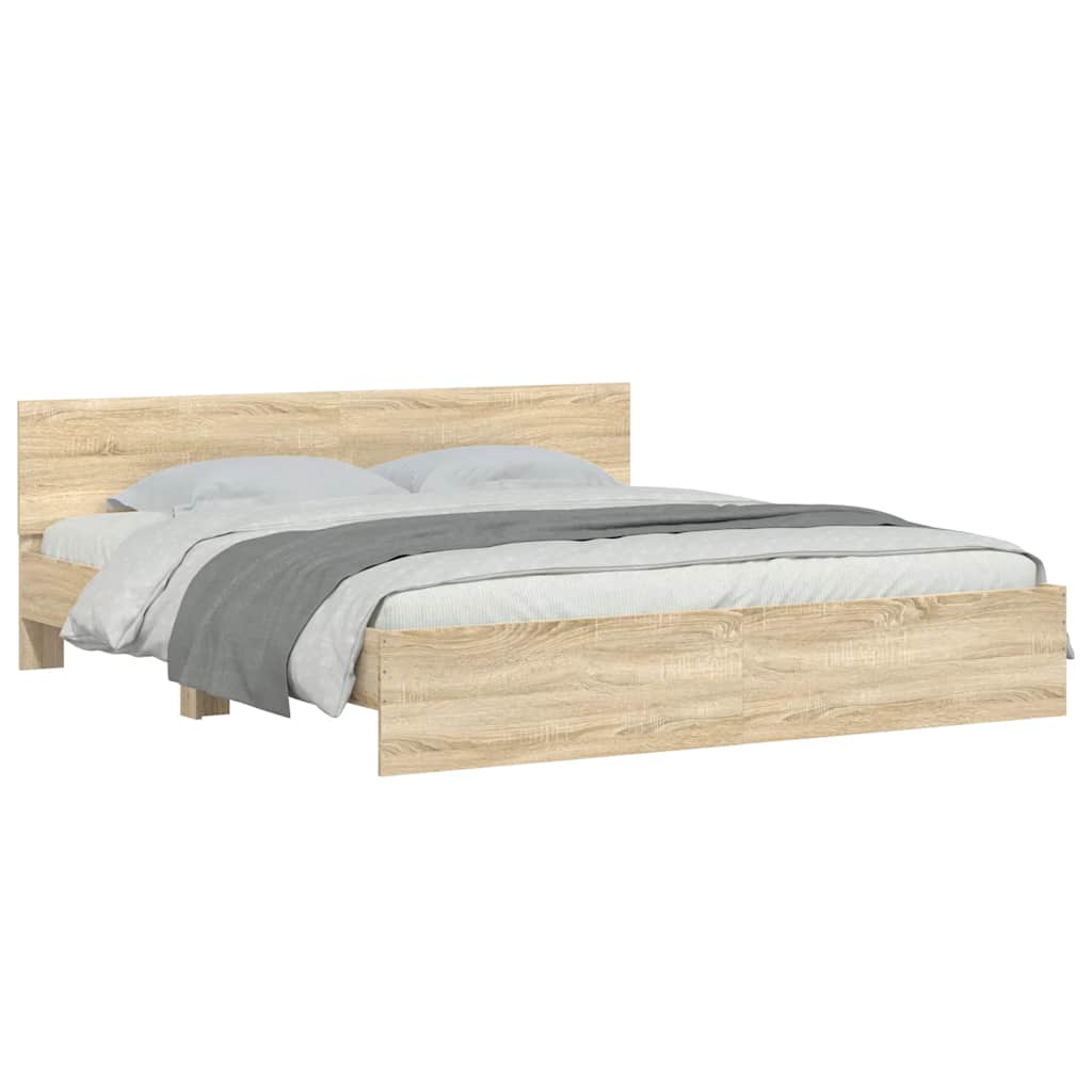 vidaXL Πλαίσιο Κρεβατιού με Κεφαλάρι Sonoma Δρυς 180x200 εκ.